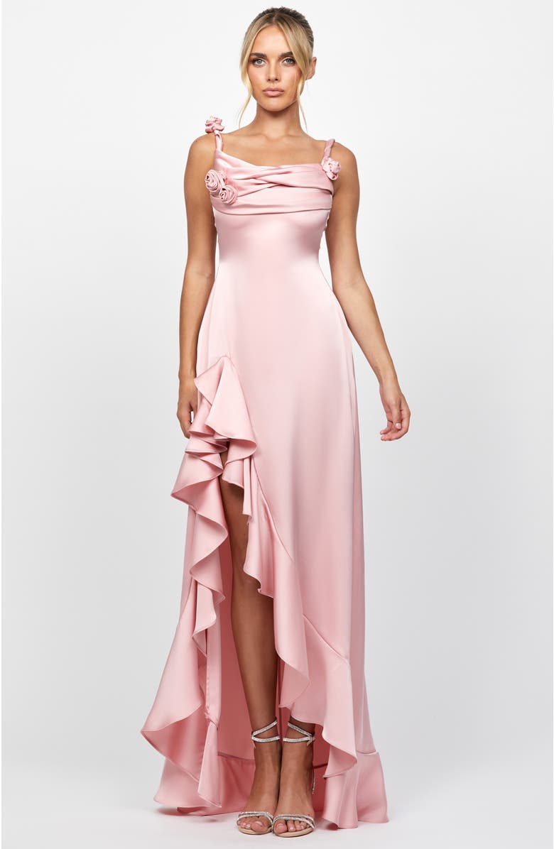 Bariano Nakiyah Cowl Hi Lo Dress, Alternate, color, Blush