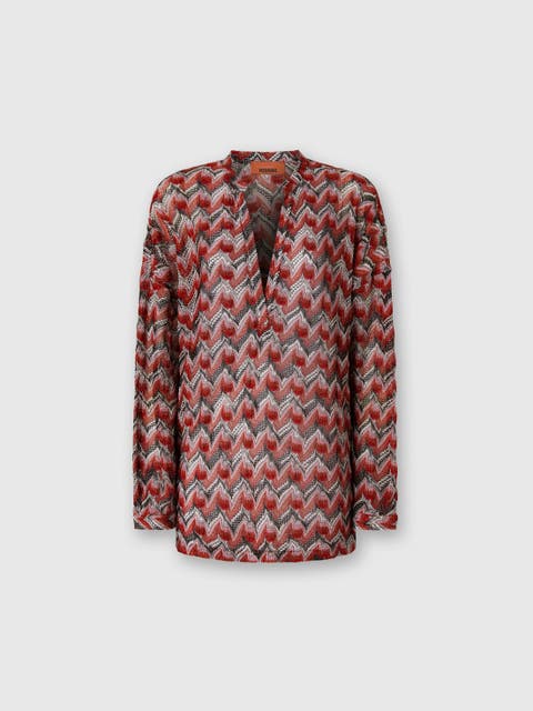 ミッソーニ　トップス Halter neck top in lamé zigzag viscose blend Multicoloured