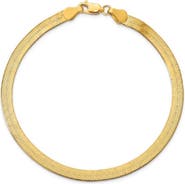 Queen Jewels 14K Gold Herringbone Chain Bracelet