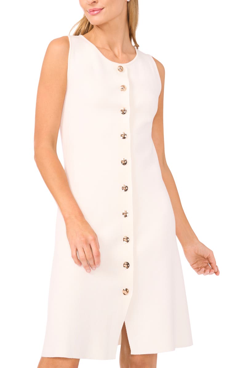 Ted Baker Lois Sleeveless Button-Up Minidress, Alternate, color, New Ivory