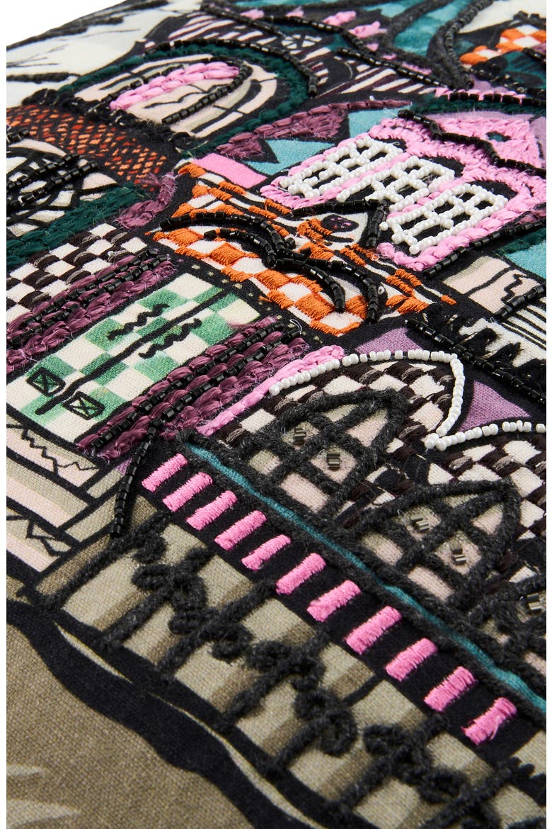 Haunted House Throw Pillow, Alternate, color, MULTI
