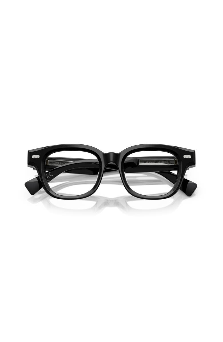 Brunello Cucinelli 48mm Rectangle optical glasses, Alternate, color, Black