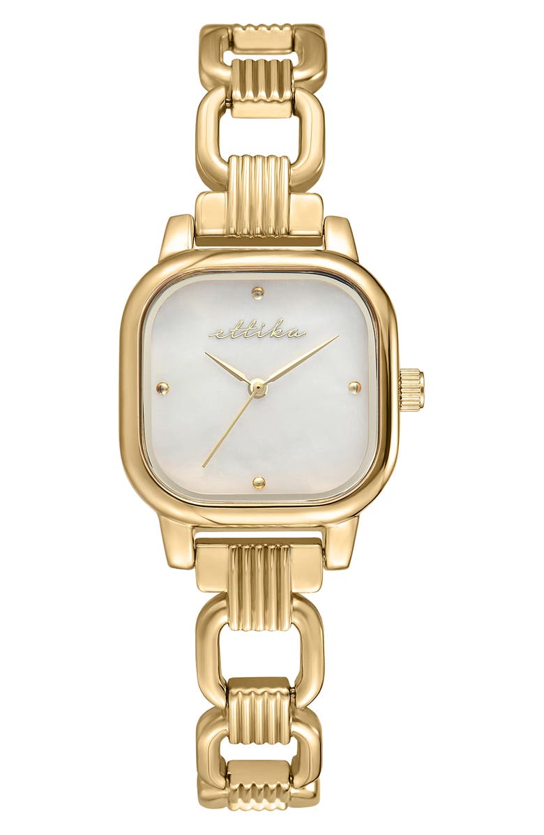 Ettika Classic Square Bracelet Watch, Main, color, Mother Of Pearl
