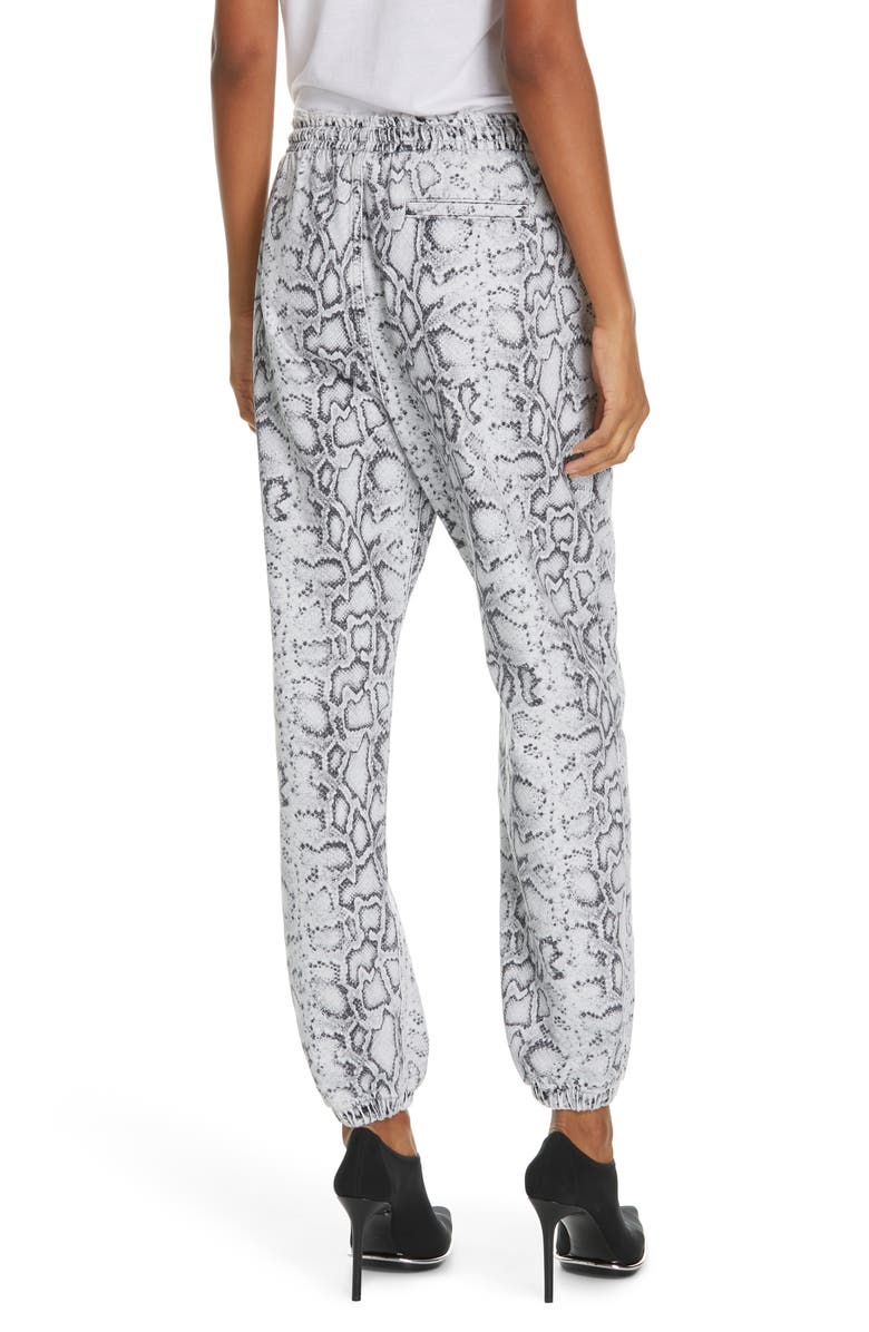 alexanderwang.t Denim x Alexander Wang Snake Print Denim Joggers, Alternate, color, 