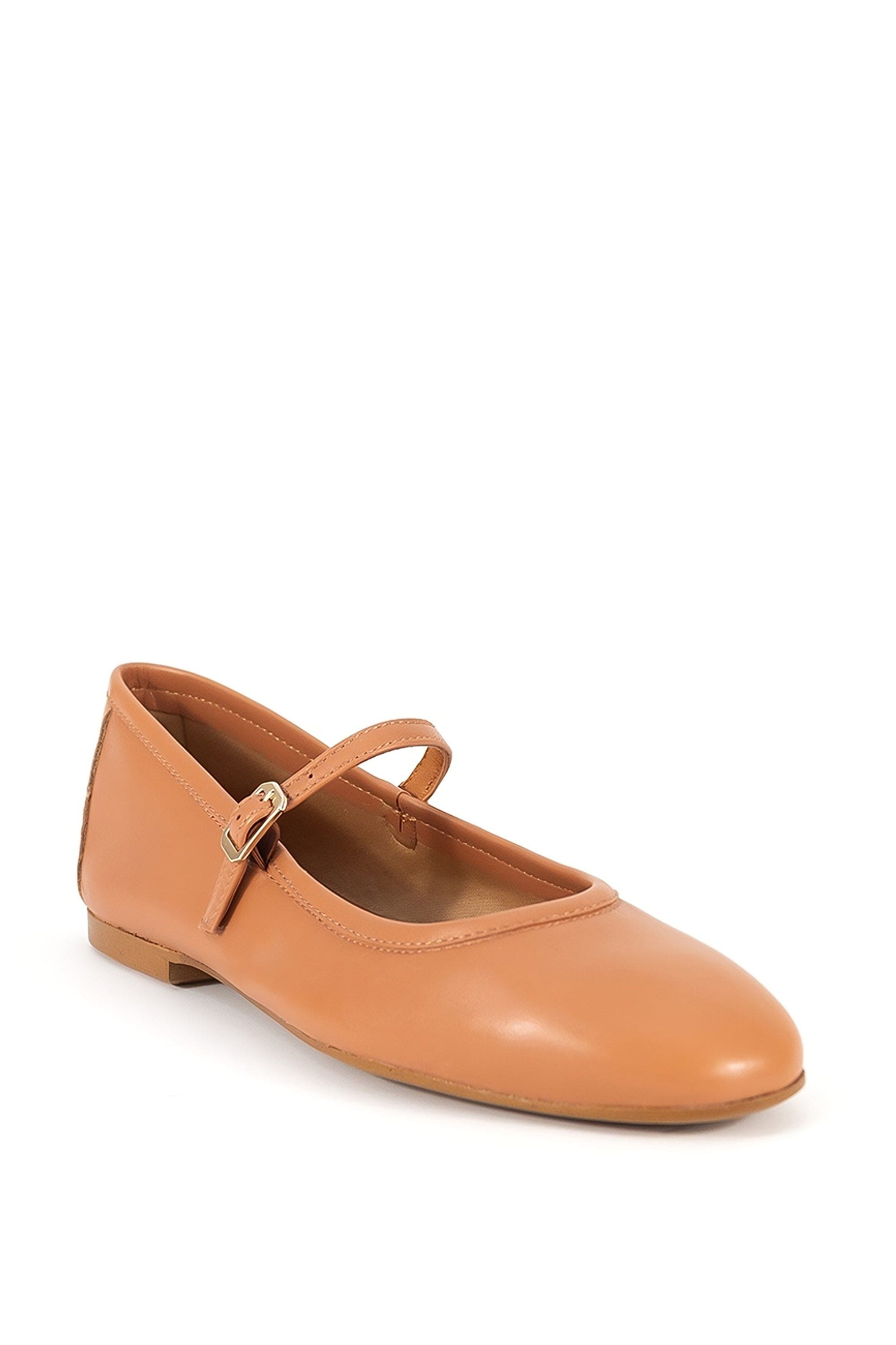 Boheme Leather Mary Jane Flat, Alternate, color, Caramel