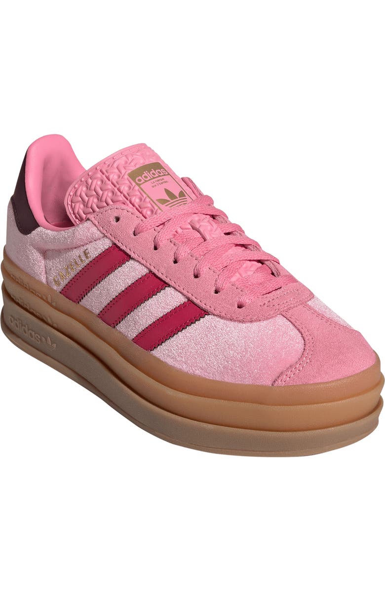 adidas Kids' Gazelle Bold Sneaker, Main, color, Bliss Pink/ Ruby Red/ Maroon