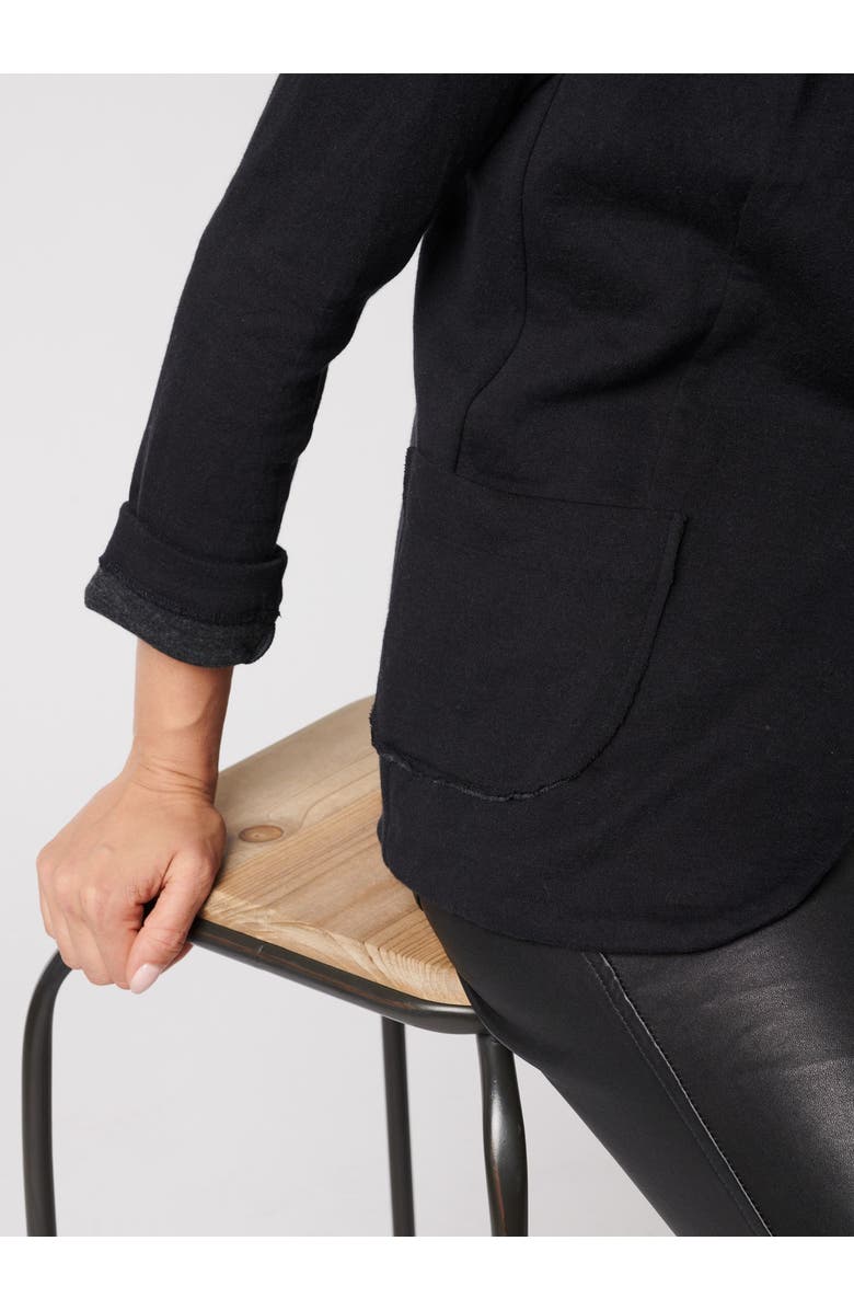 Majestic Filatures Cotton Cashmere Double Face One Button Blazer, Alternate, color, Noir / Gris Chine