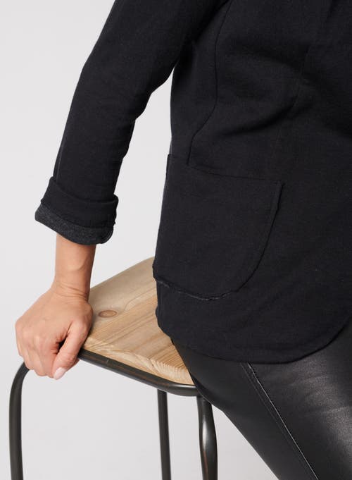 Majestic Filatures Cotton Cashmere Double Face One Button Blazer In Black
