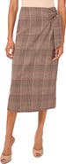 Halogen® Tie Faux Wrap Midi Skirt