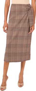 Halogen® Tie Faux Wrap Midi Skirt