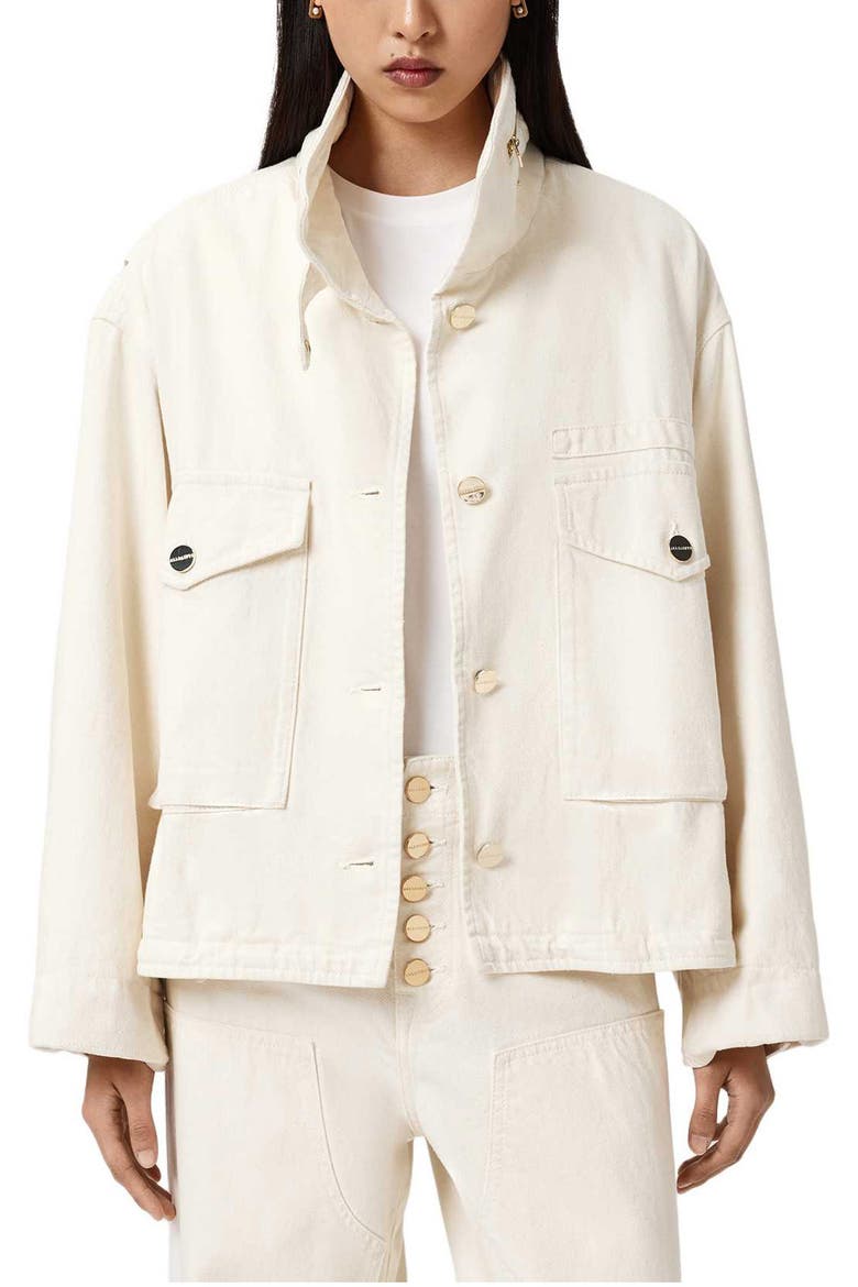 Clay Denim Jacket, Main, color, ECRU WHITE