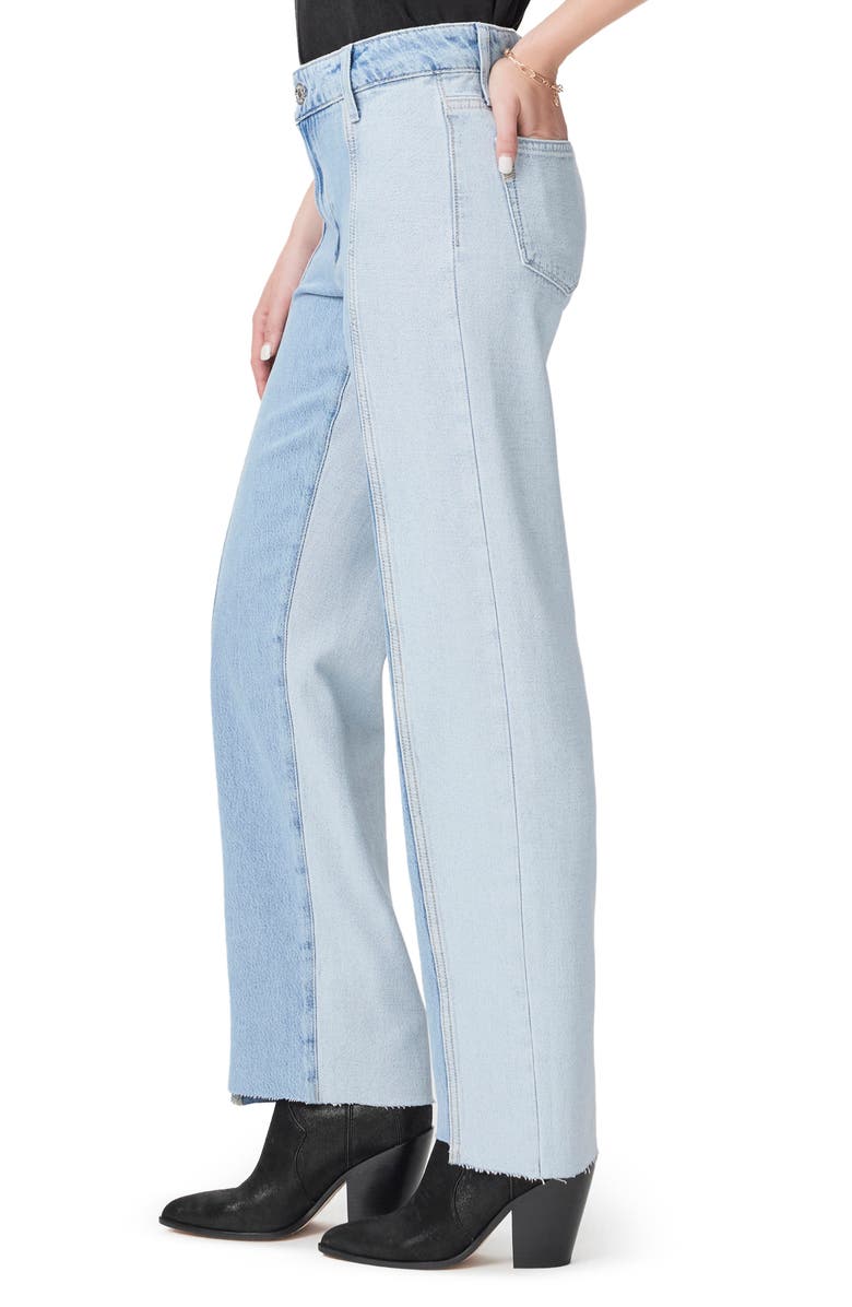 PAIGE Noella Two-Tone High Waist Relaxed Straight Leg Jeans, Alternate, color, Larsa Distressed