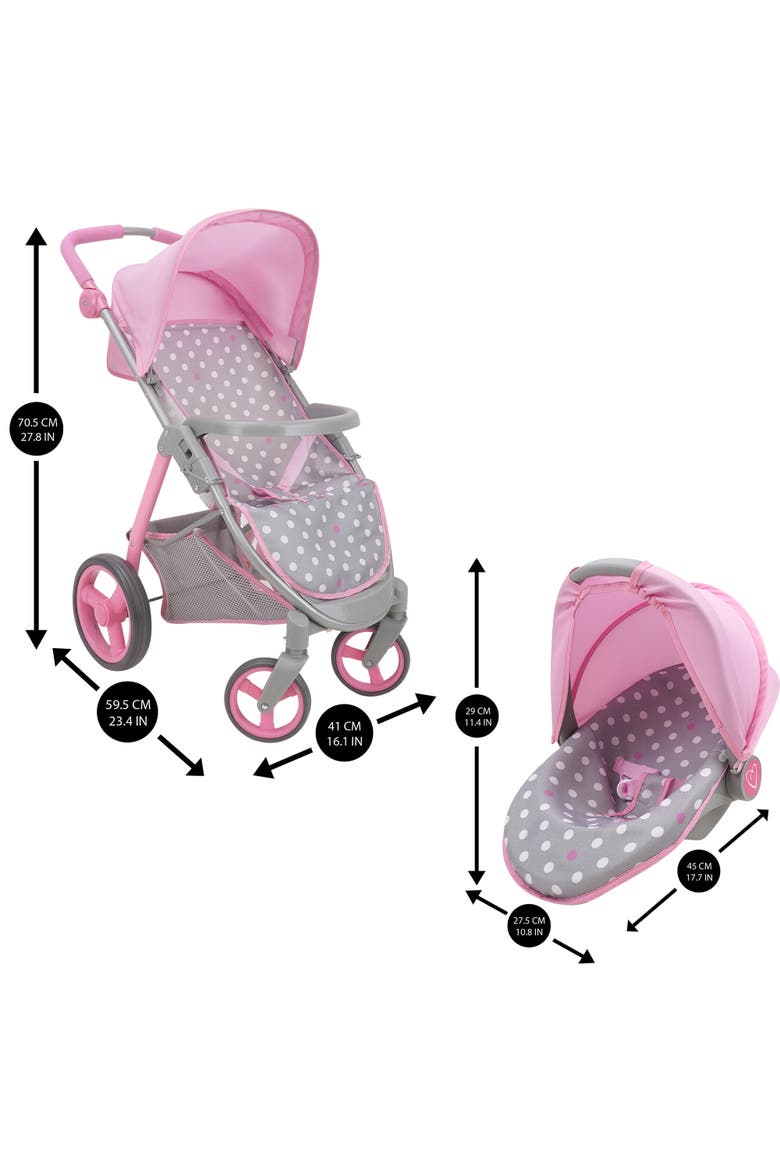 Cotton Candy Pink Doll Travel System, Alternate, color, Multicolored