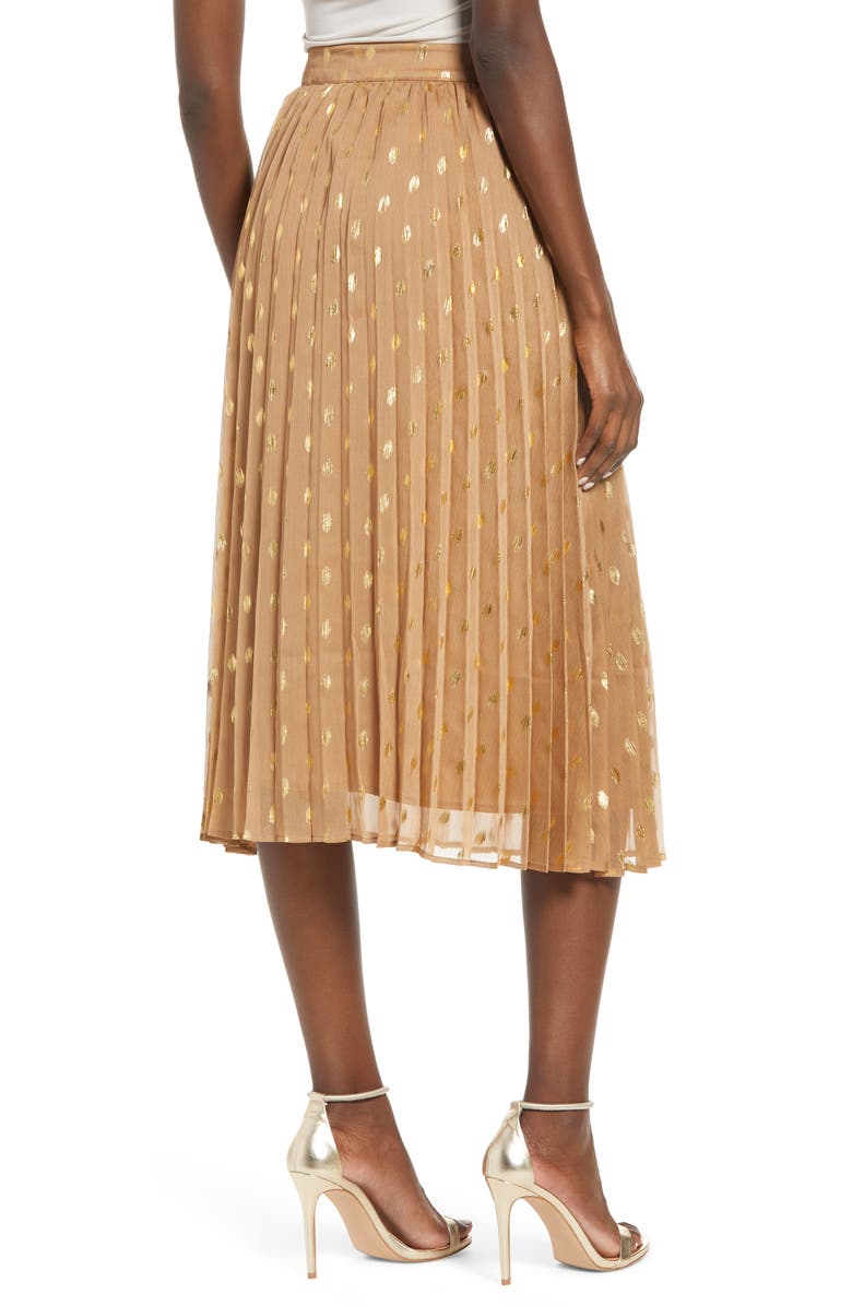Endless Rose Polka Dot Pleated Skirt, Alternate, color, 