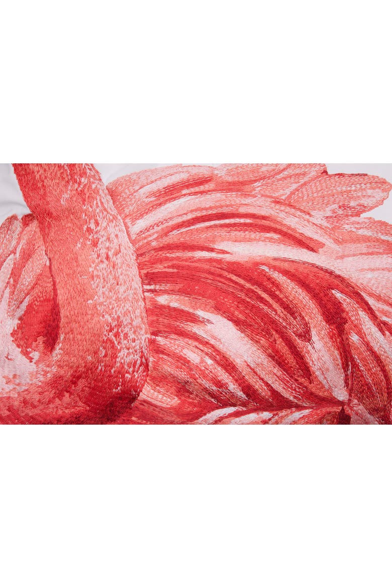 Flamazing Views Tropical Flamingo Embroidered Throw Pillow, 20" x 20" - Right, Alternate, color, Pink