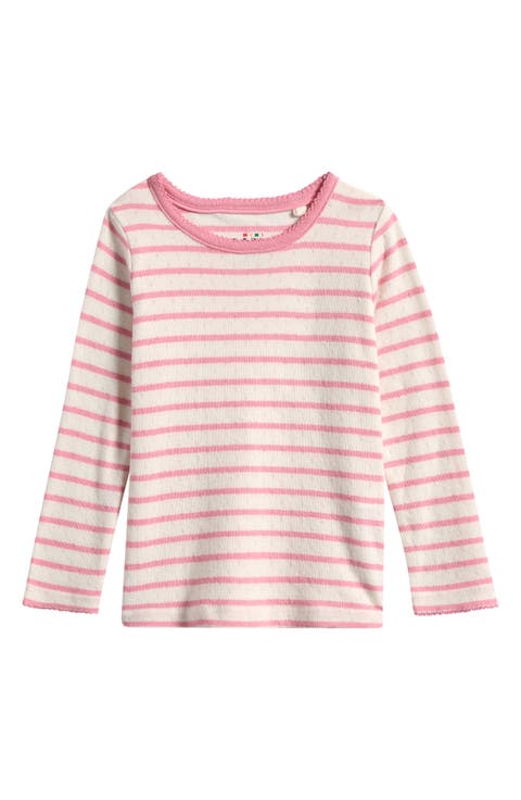 Kids' Stripe Long Sleeve Pointelle T-Shirt