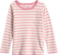 Mini Boden Kids' Stripe Long Sleeve Pointelle T-Shirt