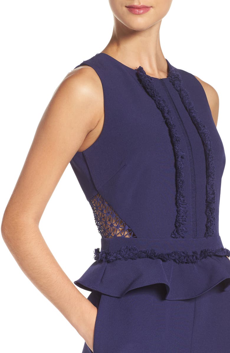 Adelyn Rae Ruffle Peplum Jumpsuit, Alternate, color, 