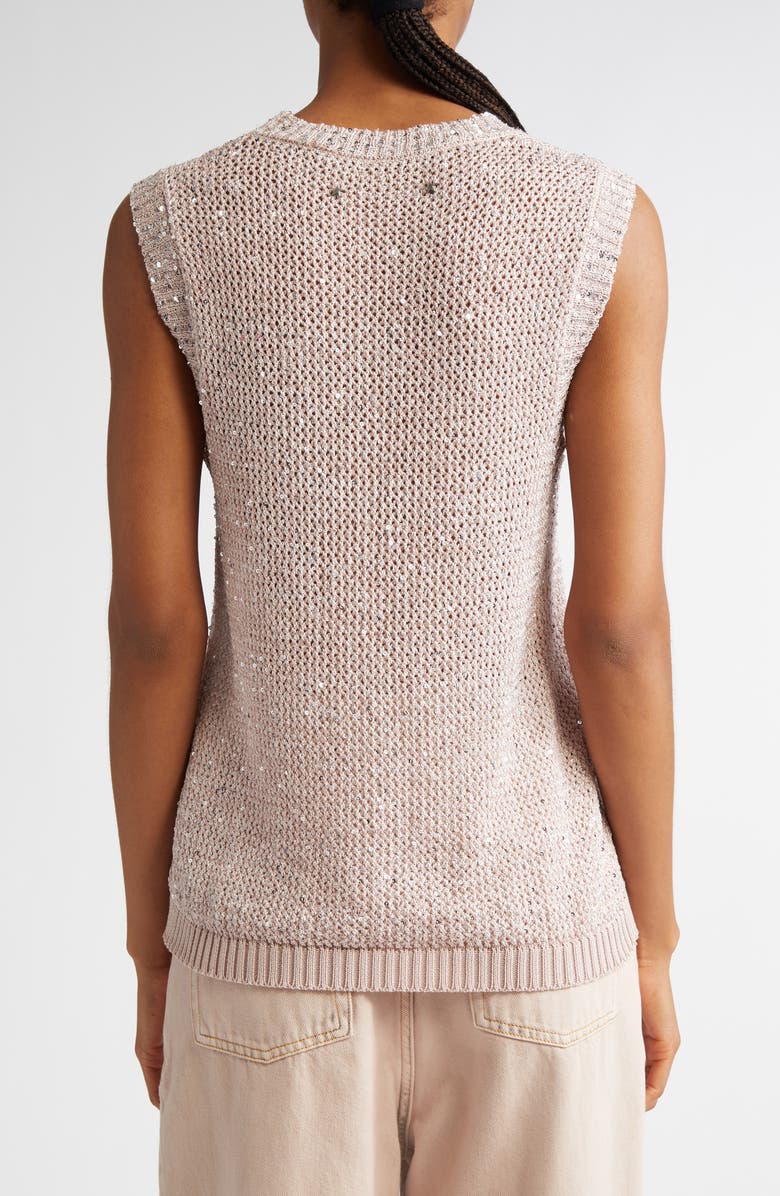 Golden Goose Sequin Mesh Knit Tank, Alternate, color, Shadow Gray