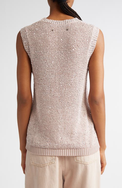 Golden Goose Mesh Knit Top With Sequins And Contrasting Details In Shadow Gray