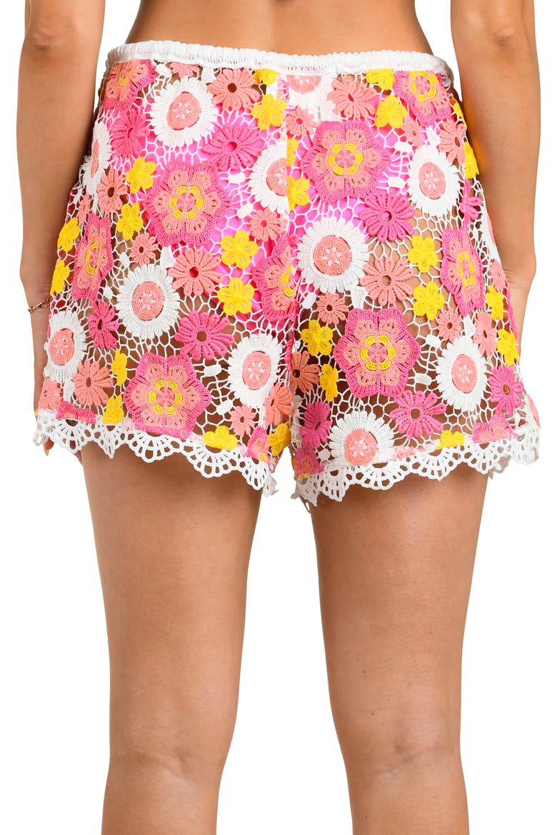Happy Open Stitch Cover-Up Shorts, Alternate, color, PINK
