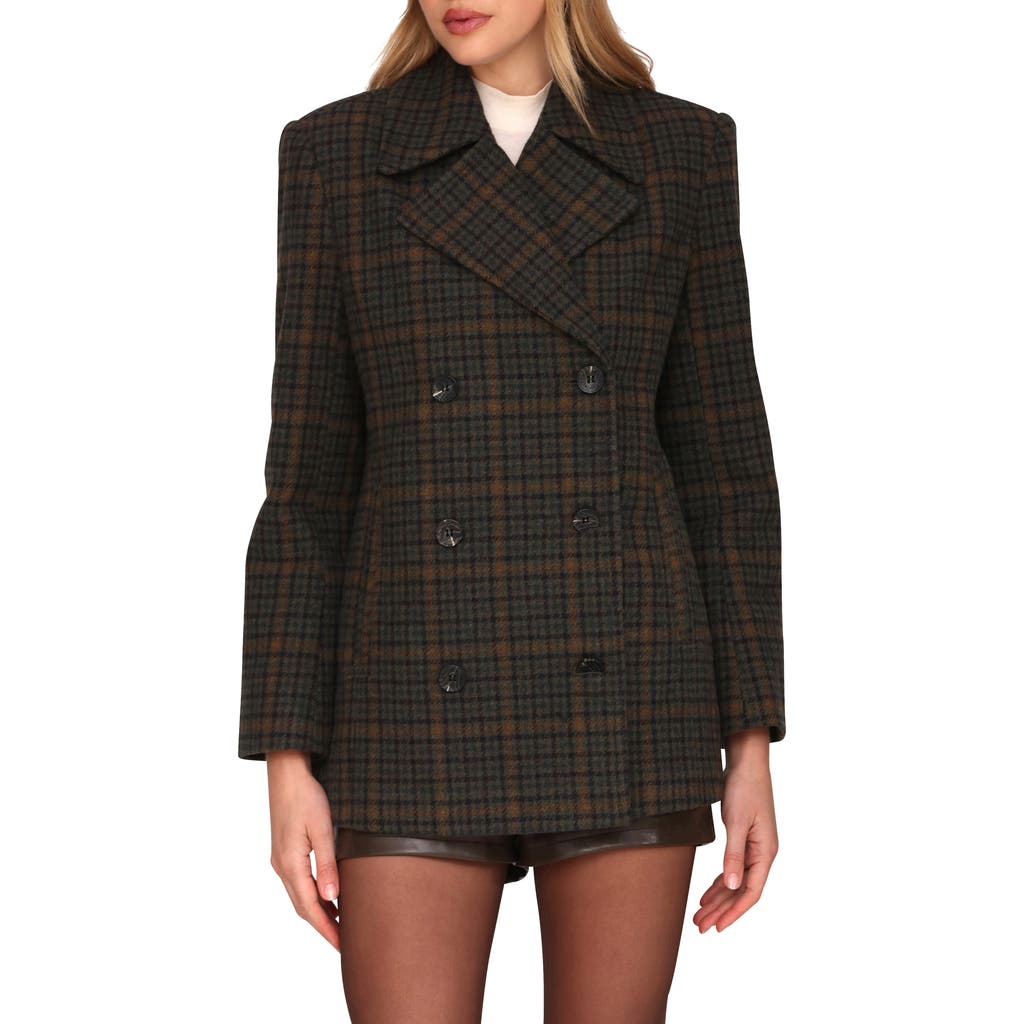Avec Les Filles Oversize Double Breasted Peacoat In Animal Print