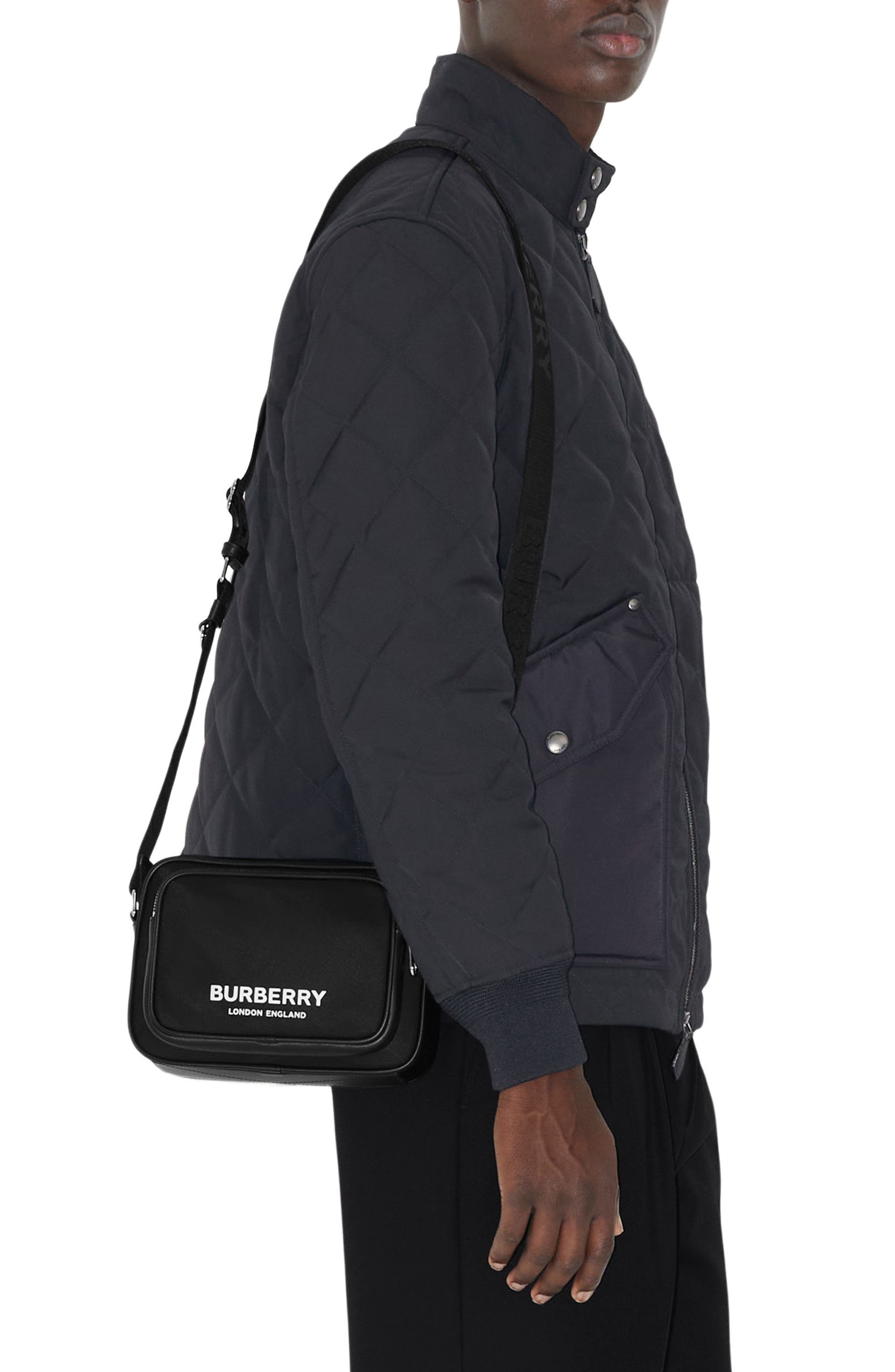 Burberry Paddy Nylon Crossbody Bag, Alternate, color, Black