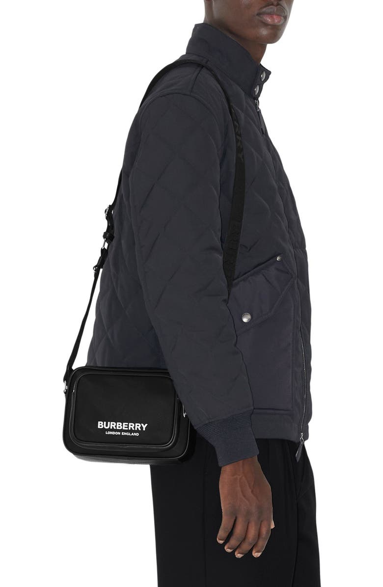Burberry Paddy Nylon Crossbody Bag, Alternate, color, Black