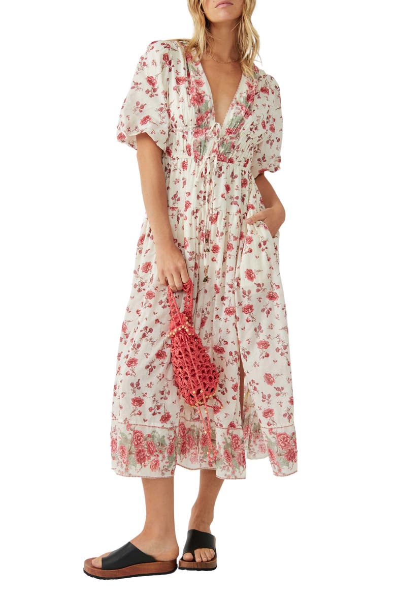 Lysette Floral Maxi Dress, Main, color, TEA COMBO