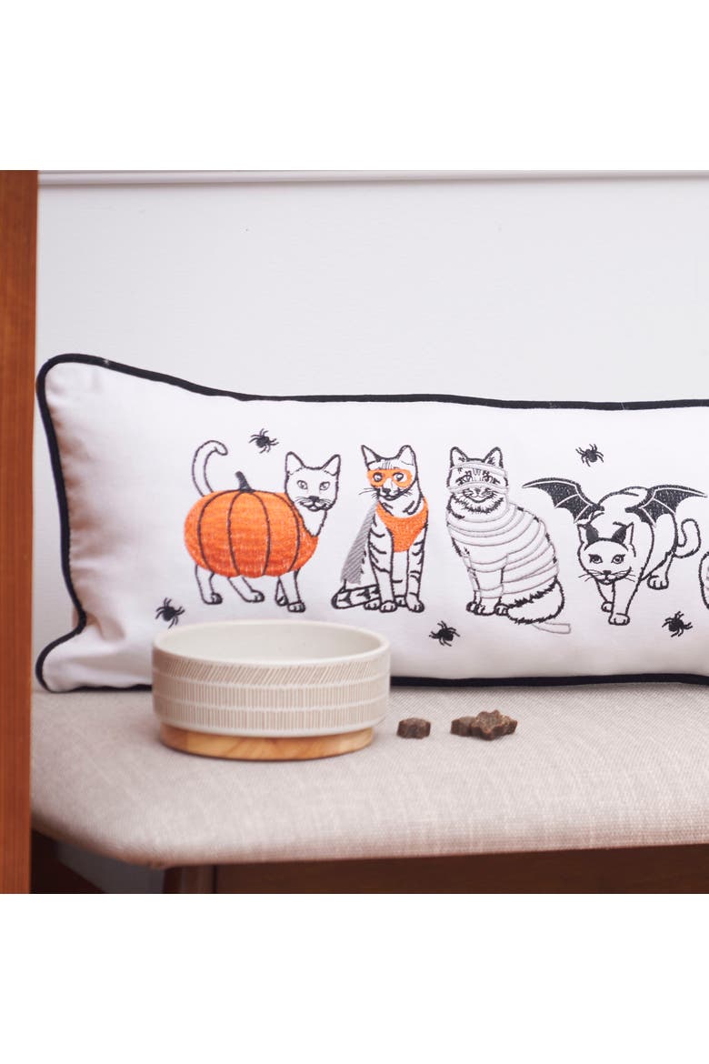 Halloween Pets Throw Pillow, Alternate, color, White