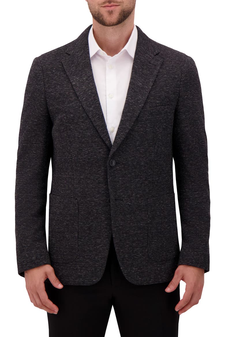 Textured Comfort Knit Cotton Blend Sport Coat, Main, color, CHARCOAL
