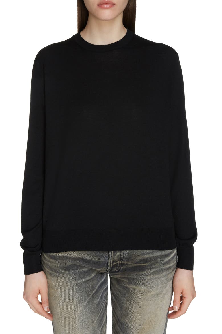 Interlocking BB Logo Wool Sweater, Main, color, BLACK/ RED