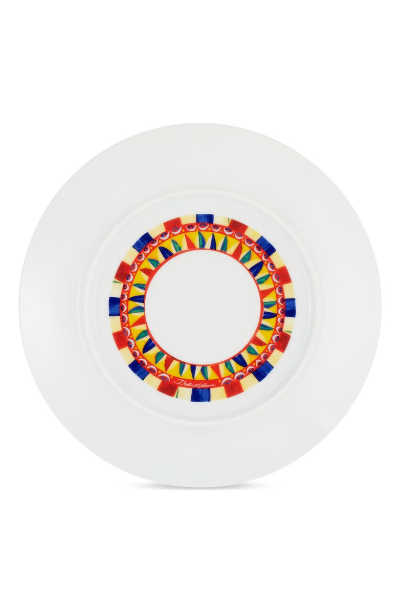Dolce&Gabbana Set of 2 Carretto Lemon Porcelain Dinner Plates, Alternate, color, Yellow