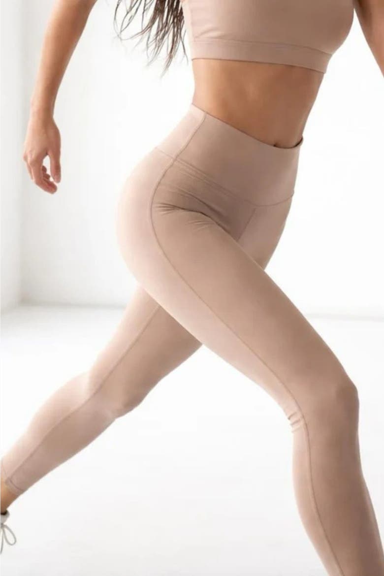 Zarine Modal Blend Leggings, Alternate, color, Dark Beige