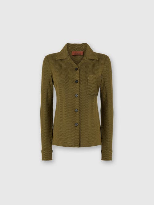 Missoni Slim Shirt With Zigzag Pattern In Green