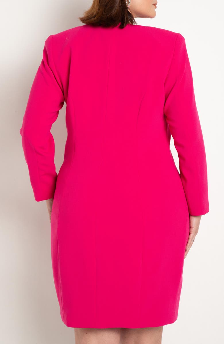 ELOQUII Sharp Shoulder Long Sleeve Blazer Dress, Alternate, color, 