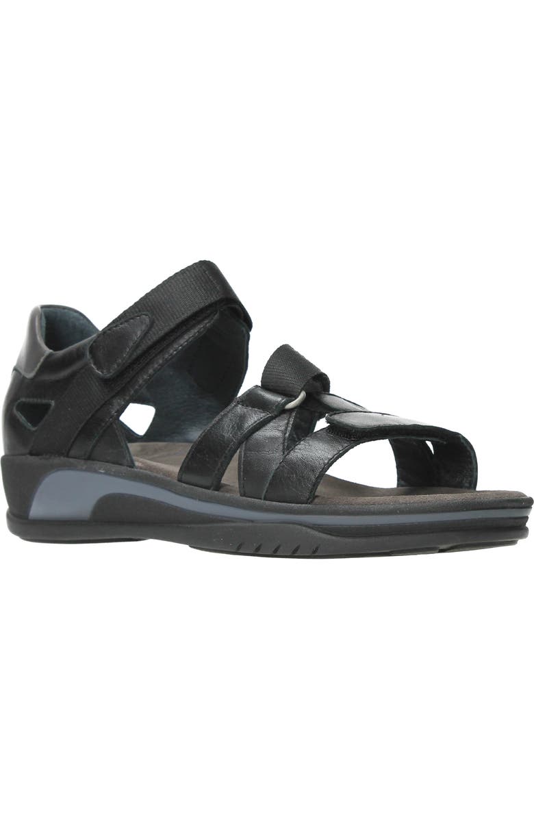 Wolky Desh Sandal, Main, color, Black Savana Leather