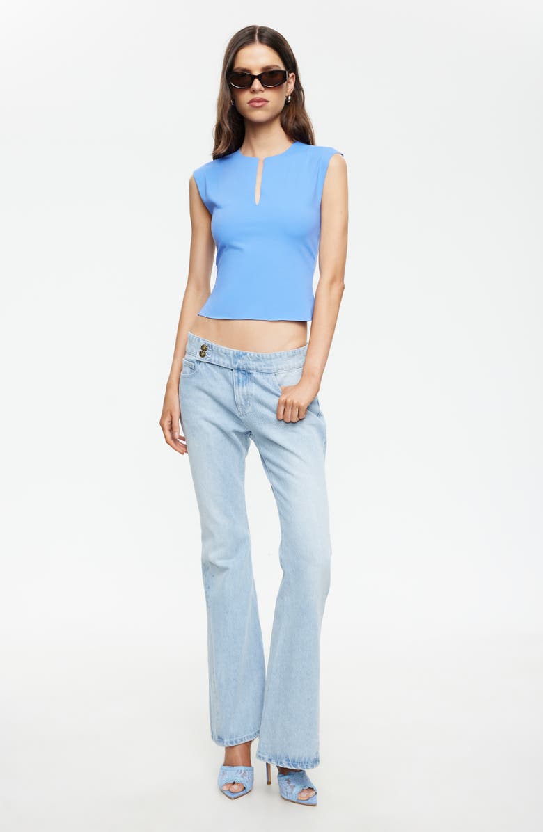 LIONESS Tribeca Cap Sleeve Crop Top, Alternate, color, Persian Jewel