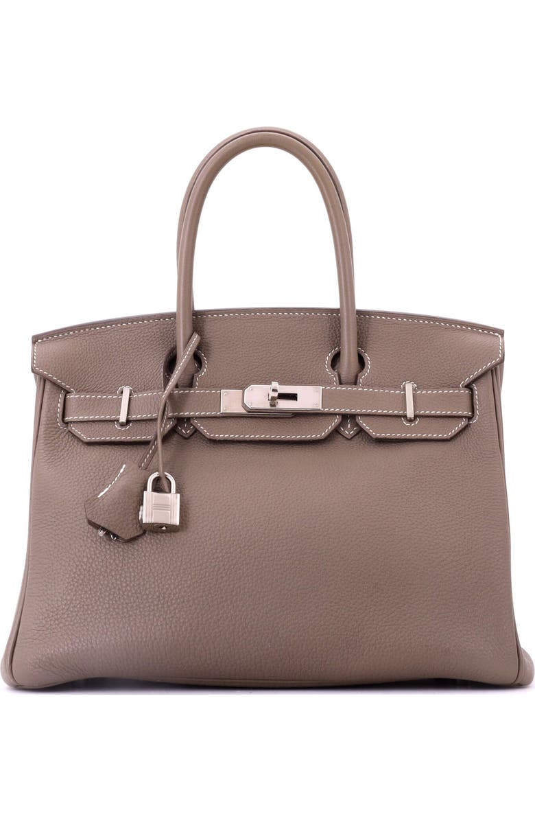 Pre-Owned Hermes Birkin Handbag Grey Togo with Palladium Hardware 30, Main, color, Etoupe
