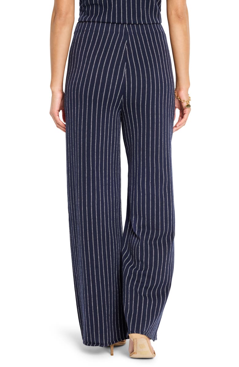 NIC+ZOE Destination Stripe Wide Leg Knit Pants, Alternate, color, Indigo Multi