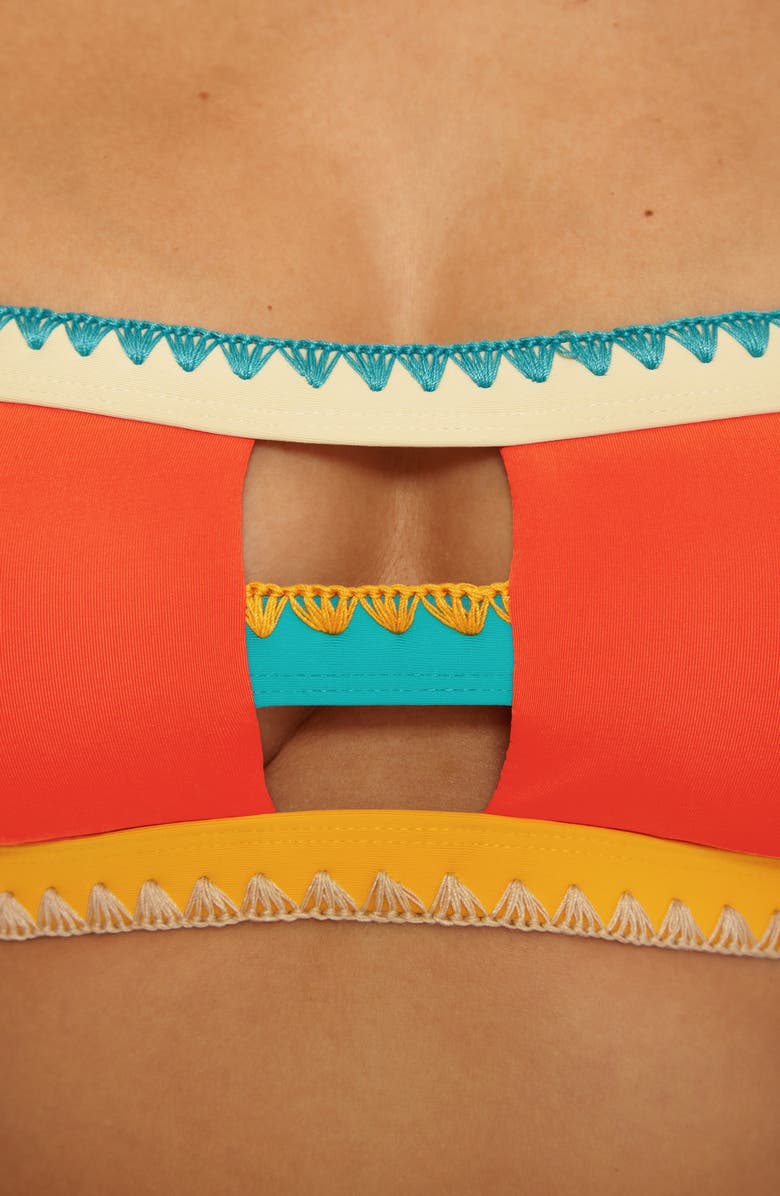 Lucky Brand Avila Bandeau Bikini Top, Alternate, color, Scarlet