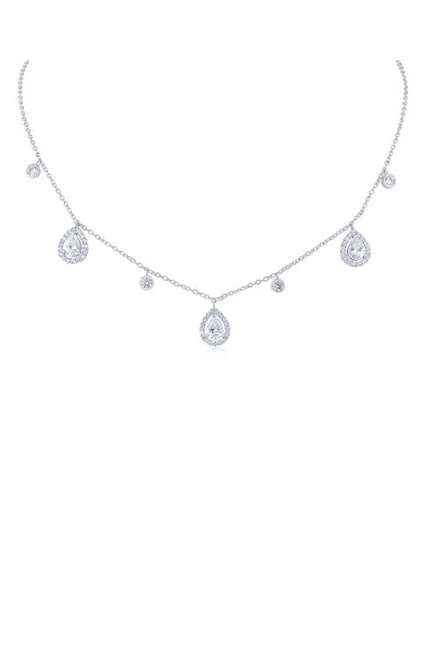 Pavé Triple Teardrop Necklace