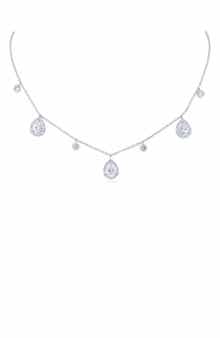 CZ by Kenneth Jay Lane Pavé Triple Teardrop Necklace