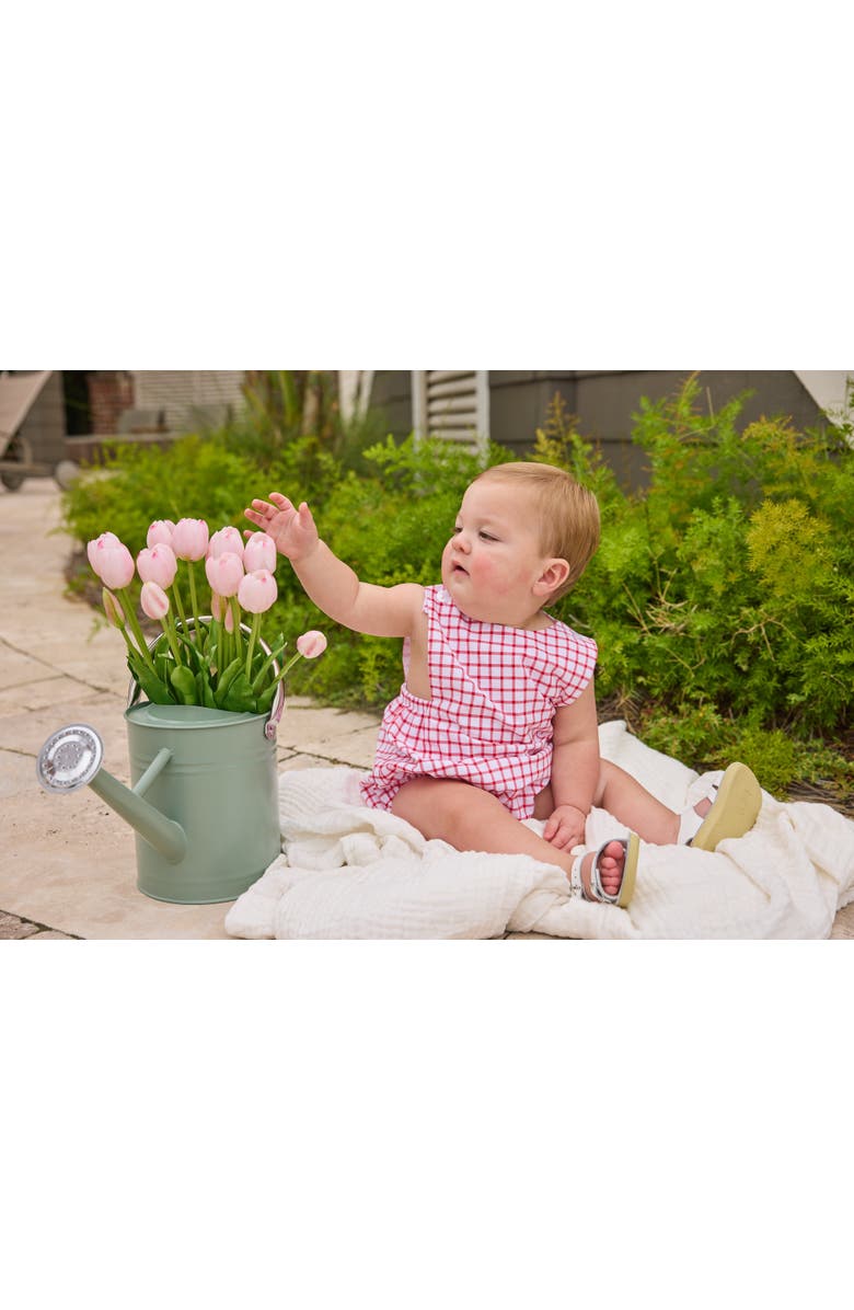 Little English Plaid Louis Sunsuit, Alternate, color, Red Windowpane