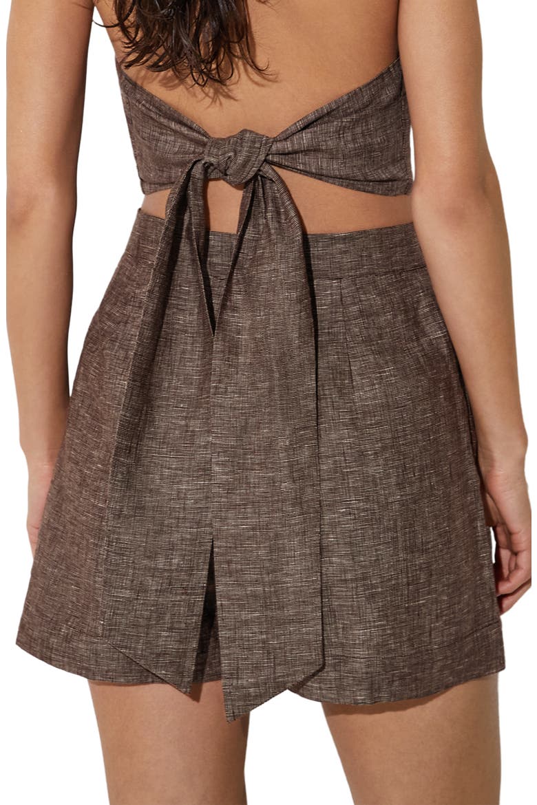 Serena Linen Shorts, Alternate, color, TAUPE BROWN
