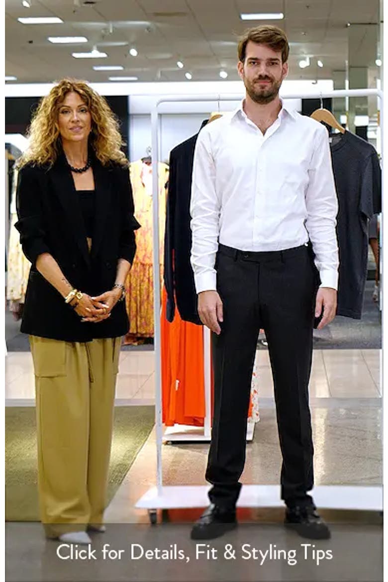 Patrick Flat Front Stretch Wool Dress Pants video