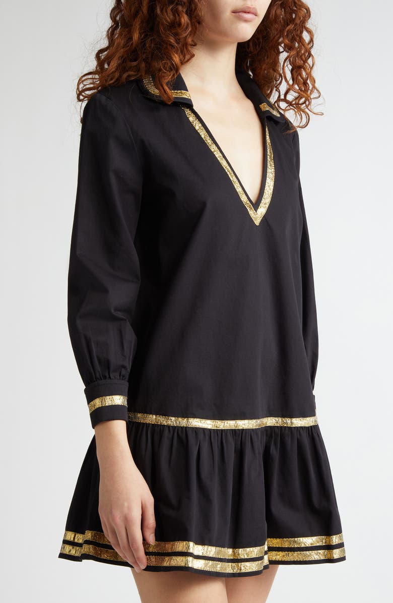 Bode Tinsel Tape Cotton Minidress, Alternate, color,