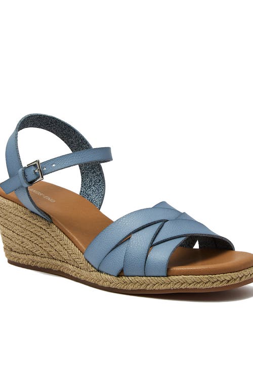 Lands' End Espadrille Wedge Sandals In Pale Blue Slate