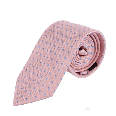 Ignacio Linen Blend Polka Dot Vertical Slant Lined Business Necktie