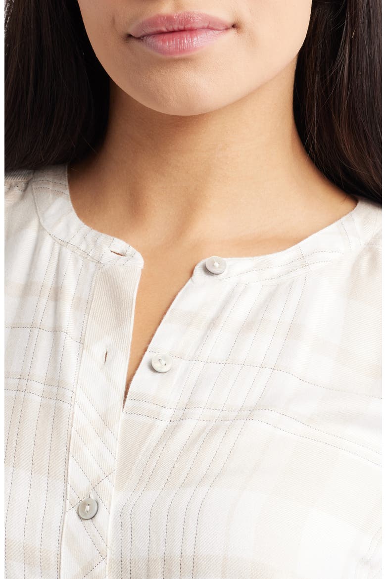 Pearl Beach Plaid Flannel Button-Up Shirt, Alternate, color, COCONUT